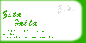 zita halla business card